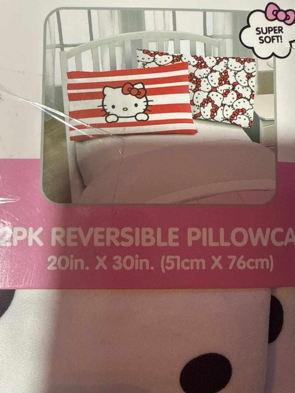 Hello Kitty Red & White Reversible Pillowcases - 2 Pack